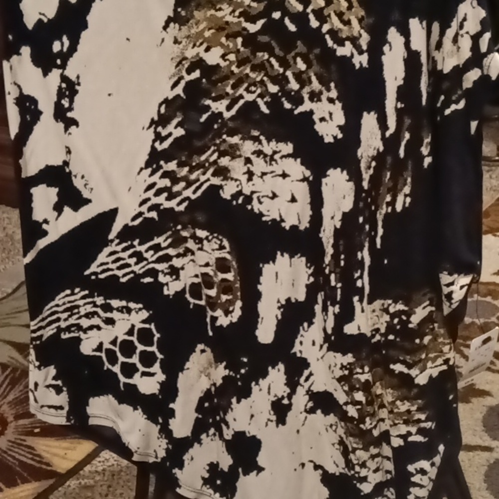 Nwt Express Black Multi-Colored Asymmetrical Desi… - image 3